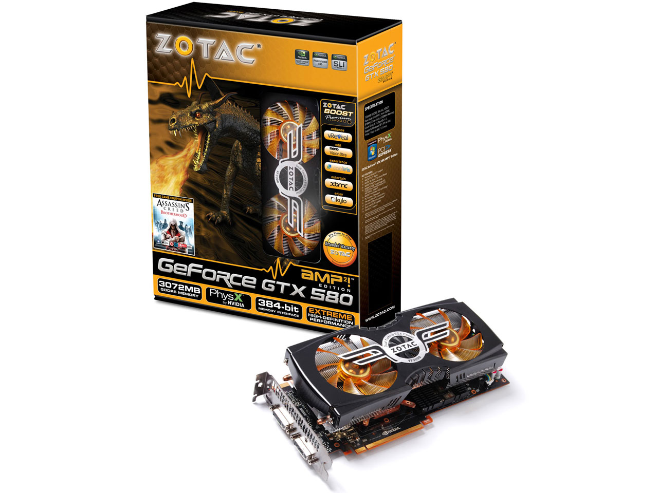 ZOTAC GeForce GTX 580 AMP2! Edition ZT-50104-10P [PCIExp 3GB] �̐��i�摜