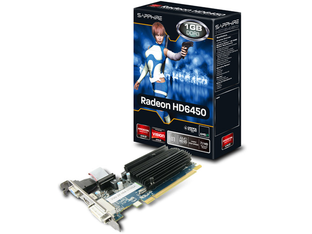 SAPPHIRE HD6450 1G DDR3 PCI-E HDMI/DVI-D/VGA [PCIExp 1GB] �̐��i�摜