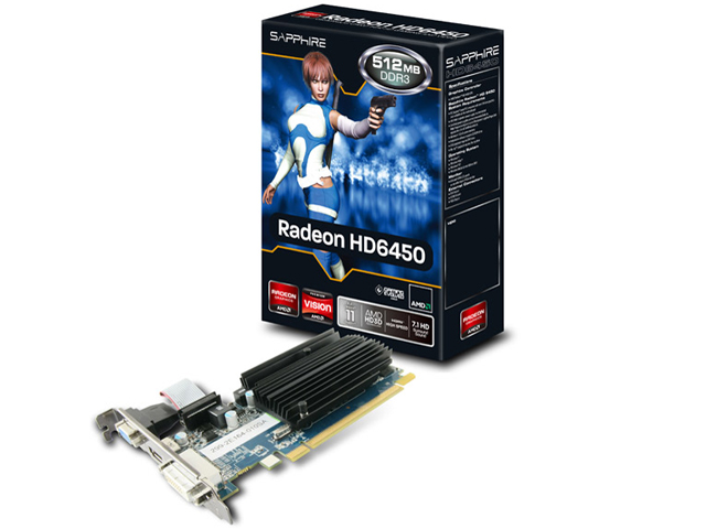 SAPPHIRE HD6450 512M DDR3 PCI-E HDMI/DVI-D/VGA [PCIExp 512MB] �̐��i�摜