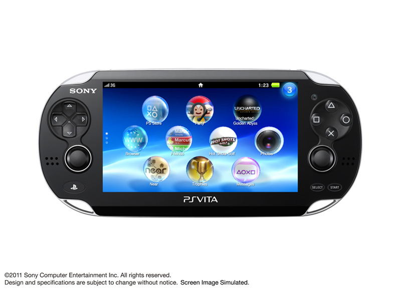 『メニュー表示』 PlayStation Vita (プレイステーション ヴィータ) 3G/Wi-Fiモデル PCH-1100 AB01 [クリスタル・ブラック] の製品画像