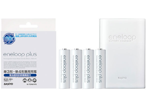 eneloop plus �P3�`4�t�[�d��Z�b�g N-TGN01PS �̐��i�摜