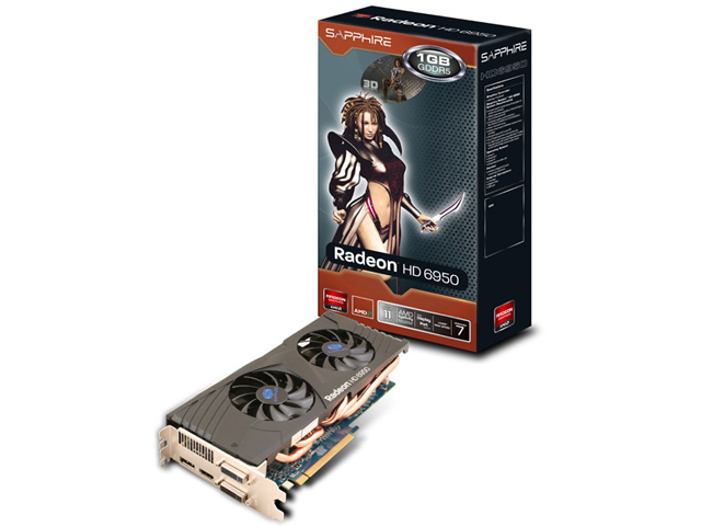 SAPPHIRE HD6950 1G GDDR5 PCI-E DL-DVI-I+SL-DVI-D/HDMI/DP W/DUAL FAN & BIOS [PCIExp 1GB] �̐��i�摜