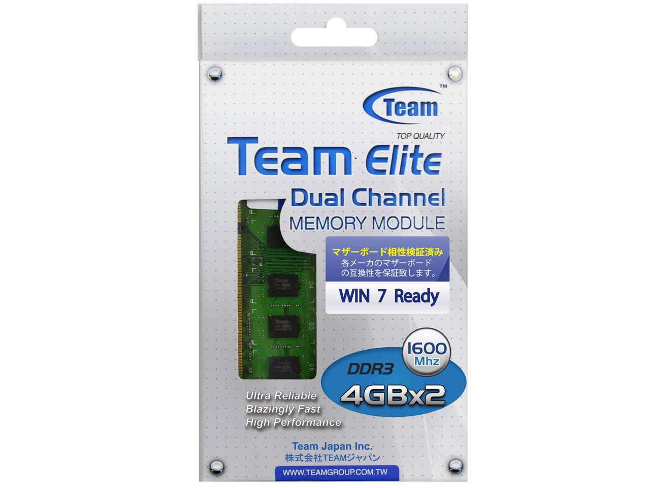 TED38192M1600C11DC [DDR3 PC3-12800 4GB 2���g] �̐��i�摜