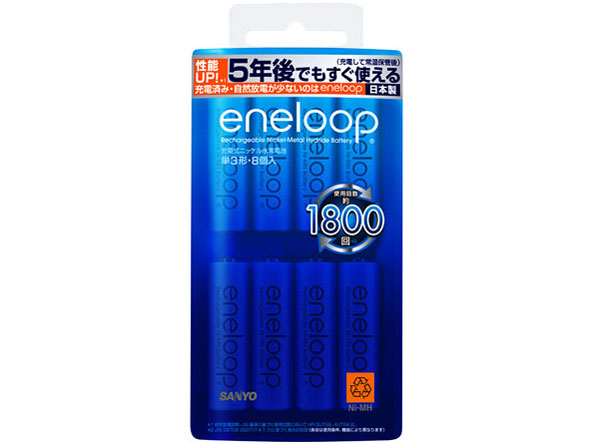 eneloop �P3�`�[�d���j�b�P�����f�d�r HR-3UTGB-8 �̐��i�摜
