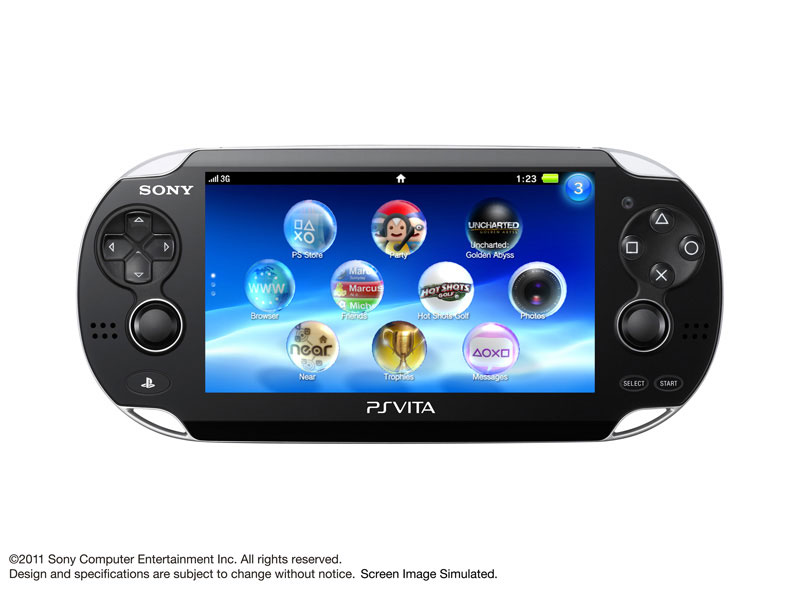 PlayStation Vita (�v���C�X�e�[�V���� ���B�[�^) 3G/Wi-Fi���f�� PCH-1100 AA01 [�N���X�^���E�u���b�N ��������]