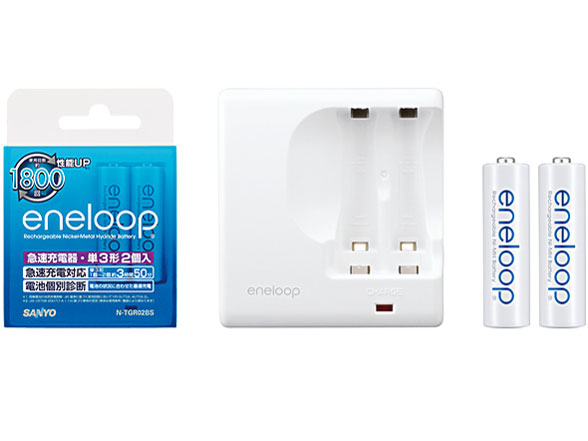 eneloop �P3�`2�t�R���p�N�g�}���[�d��Z�b�g N-TGR02BS �̐��i�摜