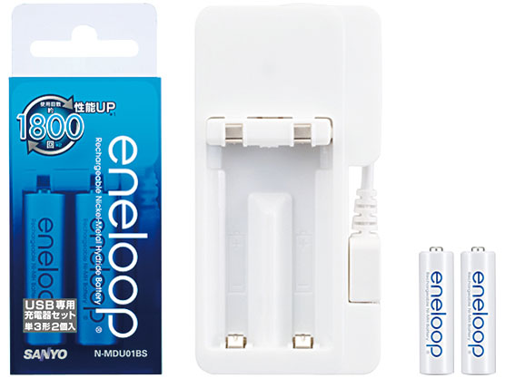 eneloop �P3�`2�tUSB��p�[�d��Z�b�g N-MDU01BS �̐��i�摜