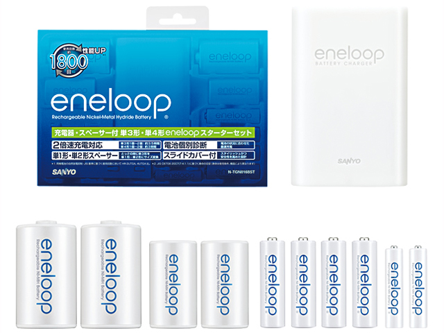 eneloop �d�r/�X�y�[�T�[�t2�{���Ή��[�d��X�^�[�^�[�Z�b�g N-TGN016BST �̐��i�摜