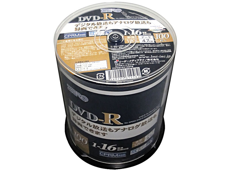 ZCPRM16X100PW [DVD-R 16�{�� 100���g]