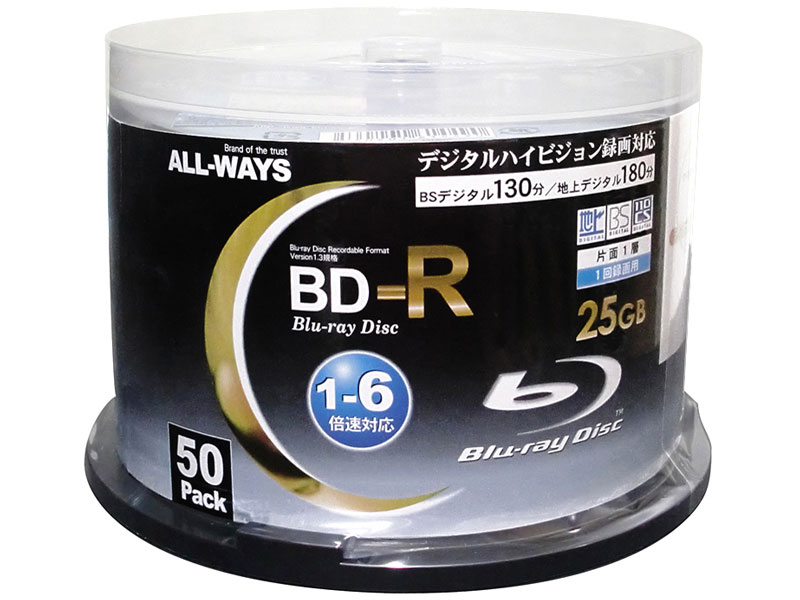 ABD25-6X50PW [BD-R 6�{�� 50���g] �̐��i�摜
