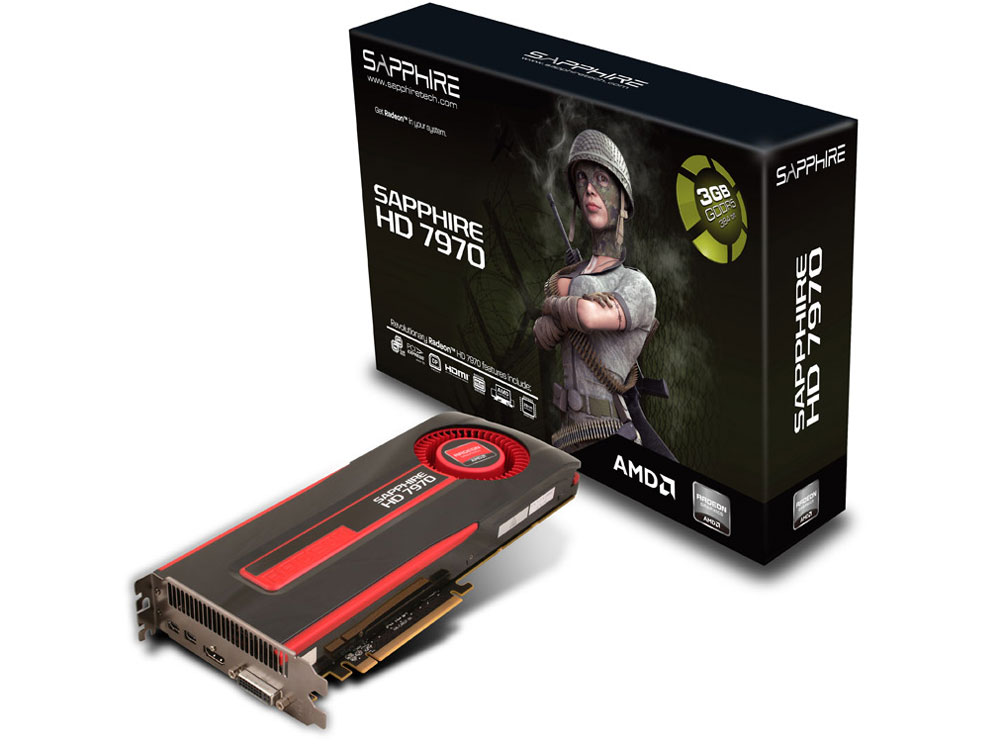 SAPPHIRE HD7970 3G GDDR5 PCI-E HDMI/DVI-I/DUAL MINI DP [PCIExp 3GB] �̐��i�摜