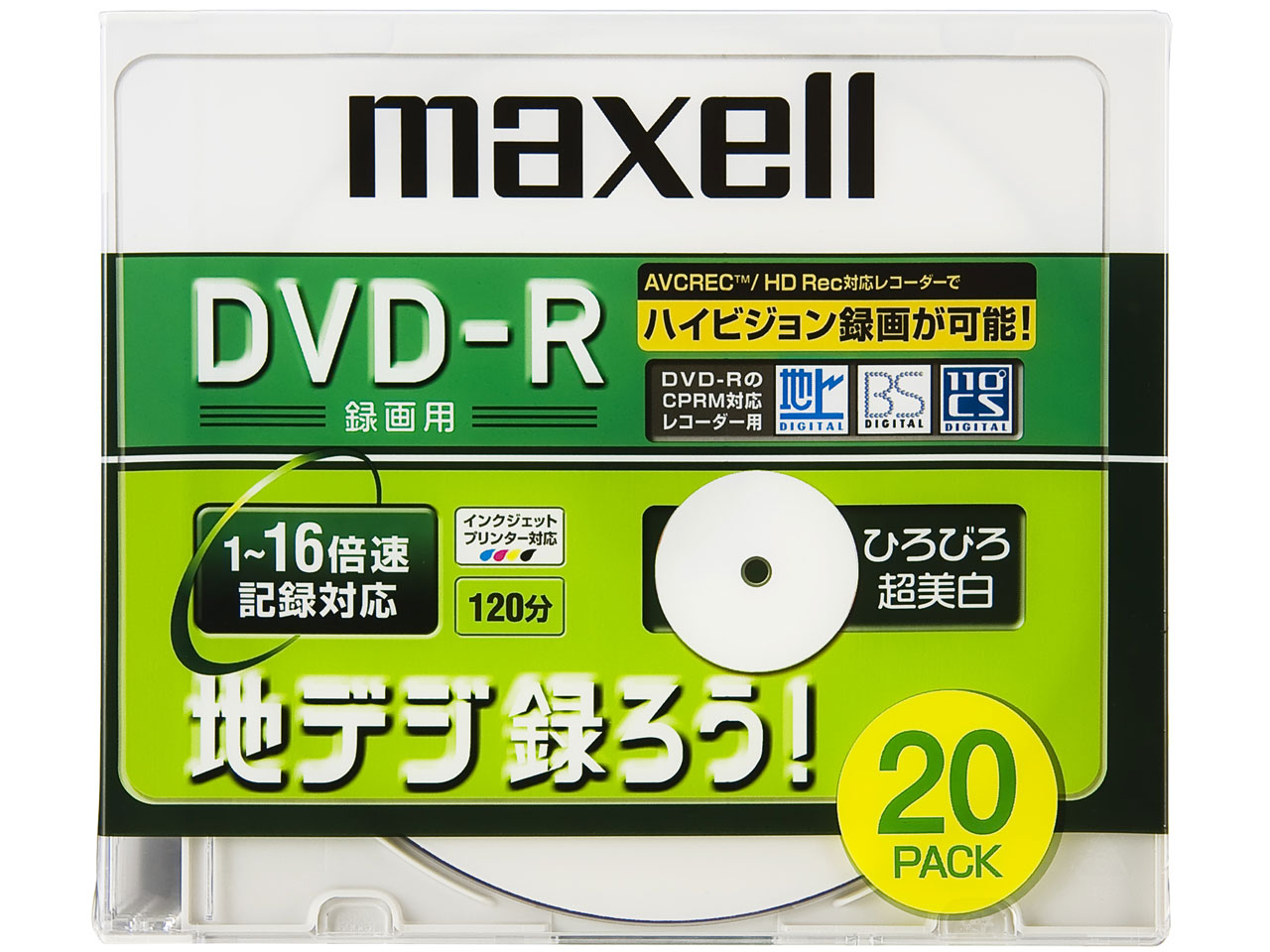 DRD120CTWPC.20S [DVD-R 16�{�� 20���g] �̐��i�摜