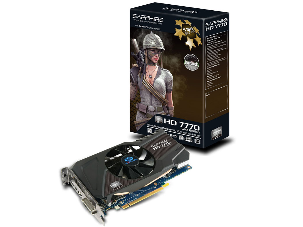 SAPPHIRE HD7770 GHZ EDITION OC 1G GDDR5 PCI-E HDMI/DVI-I/DUAL MINI DP [PCIExp 1GB] �̐��i�摜