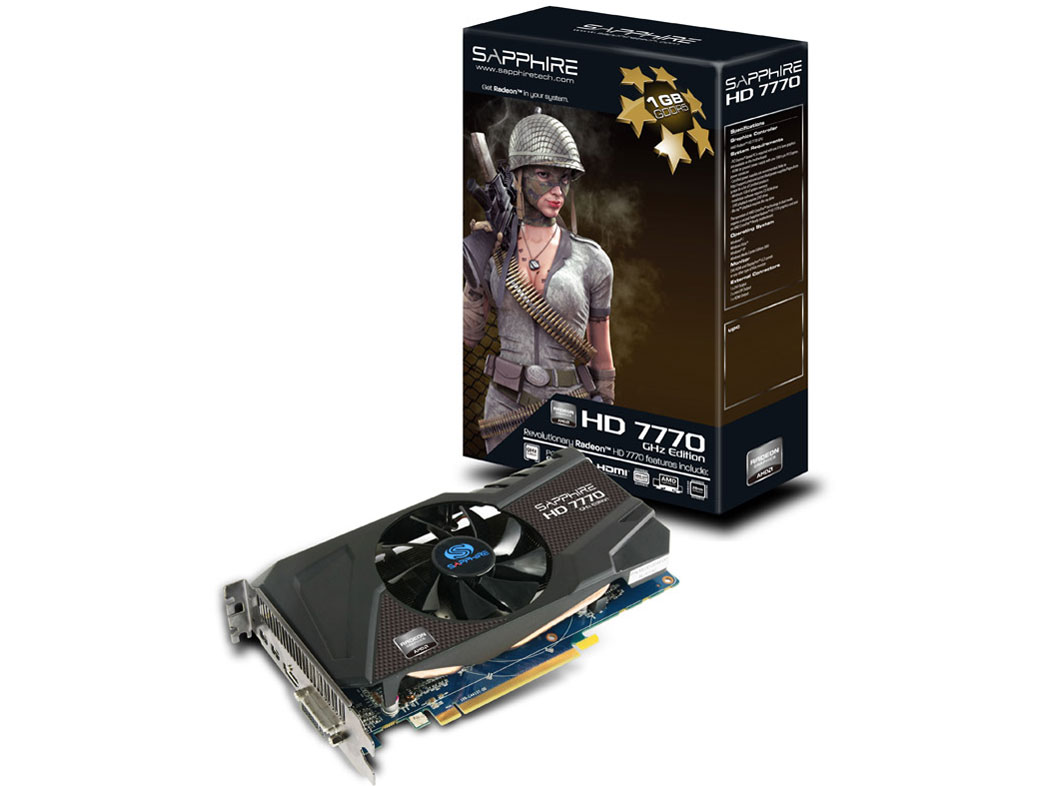 SAPPHIRE HD7770 1G GDDR5 PCI-E HDMI/DVI-I/DUAL MINI DP [PCIExp 1GB] �̐��i�摜