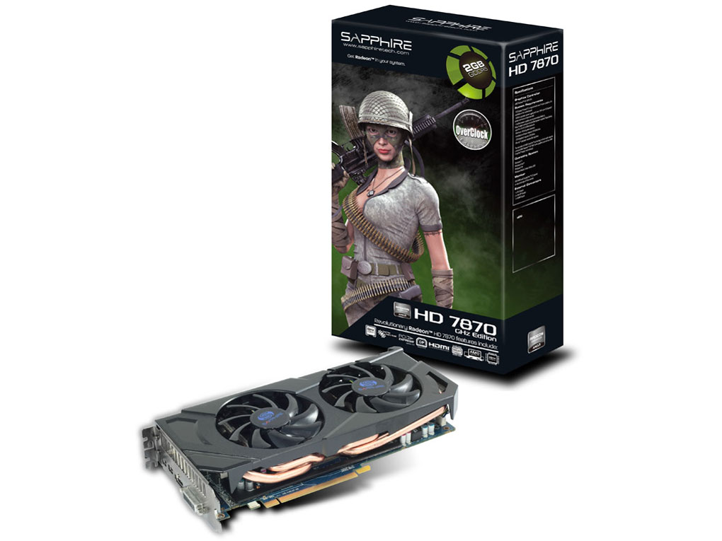 SAPPHIRE HD7870 GHZ EDITION 2G GDDR5 PCI-E HDMI/DVI-I/DUAL MINI DP OC VERSION [PCIExp 2GB] �̐��i�摜