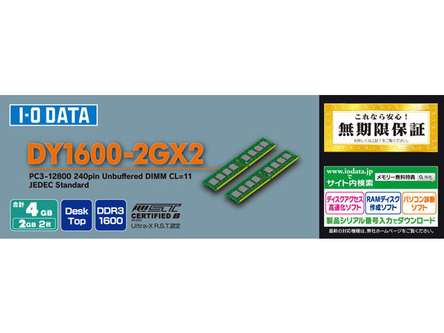 DY1600-2GX2 [DDR3 PC3-12800 2GB 2���g]