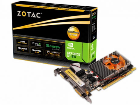 ZOTAC GeForce GT 610 Synergy Edition 1GB ZT-60602-10L [PCIExp 1GB] �̐��i�摜