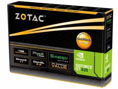 ZOTAC GeForce GT 620 Synergy Edition 1GB ZT-60502-10L [PCIExp 1GB]