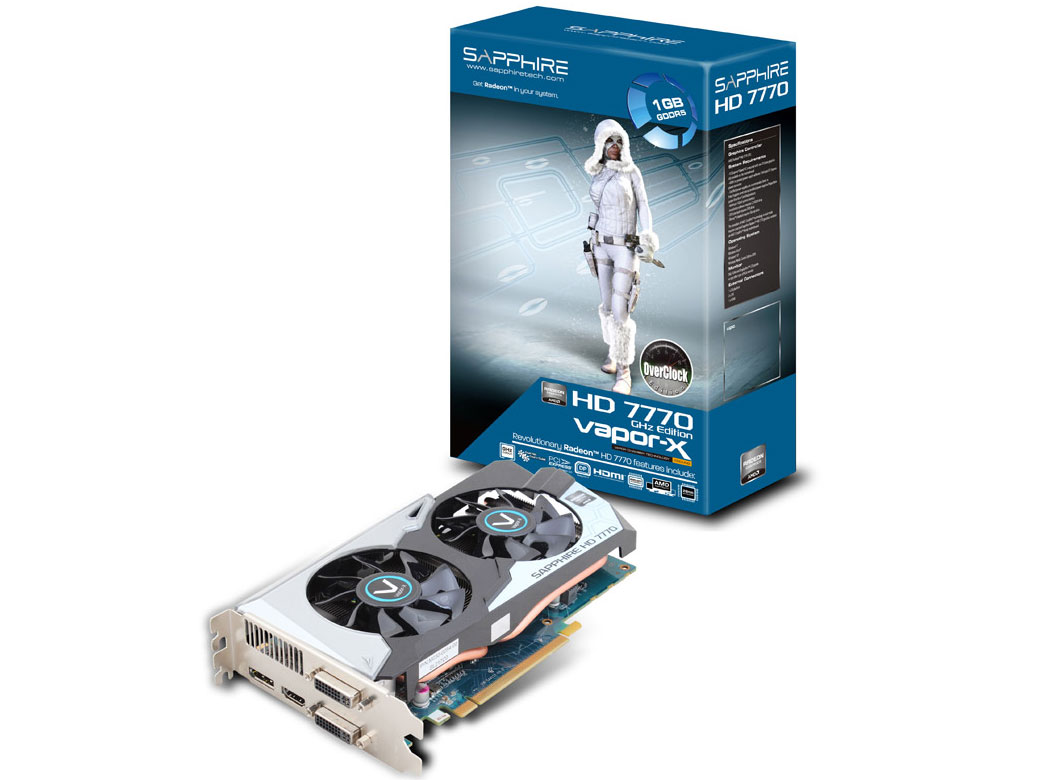 SAPPHIRE VAPOR-X HD7770 GHZ EDITION 1G GDDR5 PCI-E DVI-I/DVI-D/HDMI/DP OC [PCIExp 1GB] �̐��i�摜