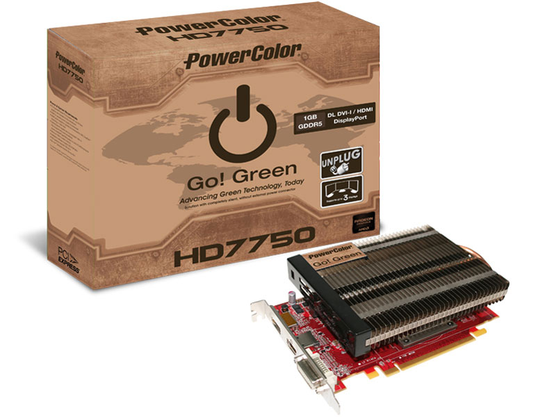 PowerColor Go�I Green HD7750 1GB GDDR5 AX7750 1GBD5-NH [PCIExp 1GB] �̐��i�摜