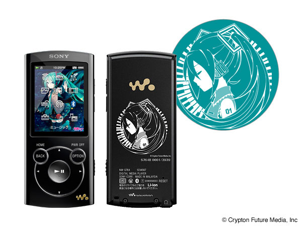 Sony NW-S764 初音ミクデザイン 初音ミク仕様ウォークマン「NW-S764」「NW-S764K」実機速攻