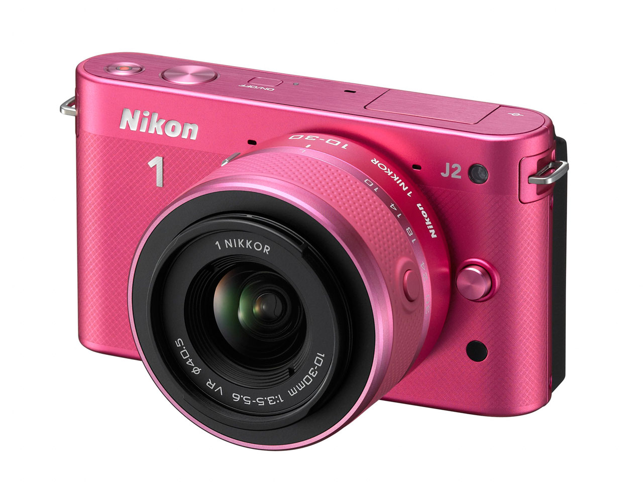 価格.com - 『本体 正面1』 Nikon 1 J2 標準ズームレンズキット [ピンク] の製品画像