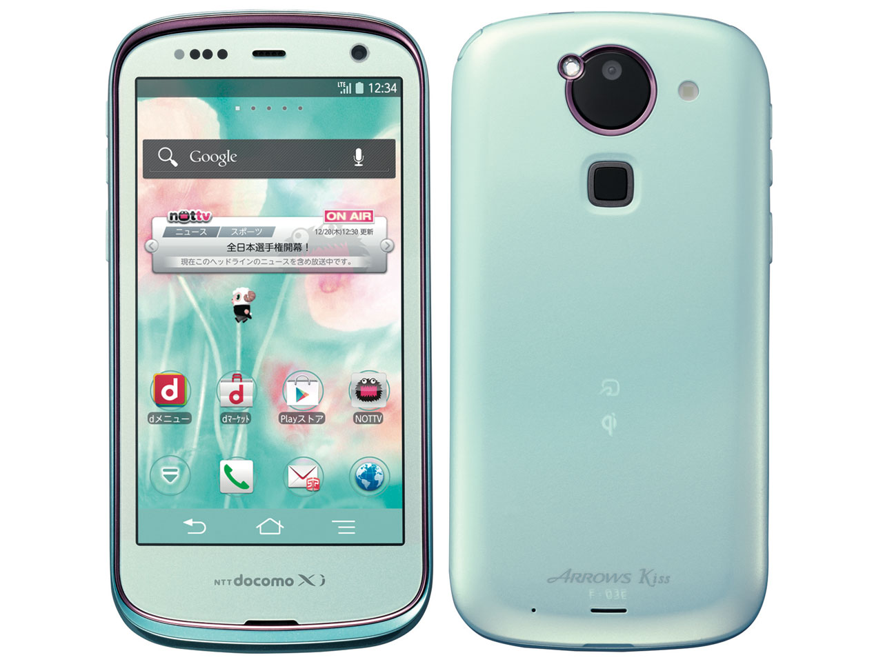 ARROWS Kiss F-03E docomo [Powder Mint] �̐��i�摜