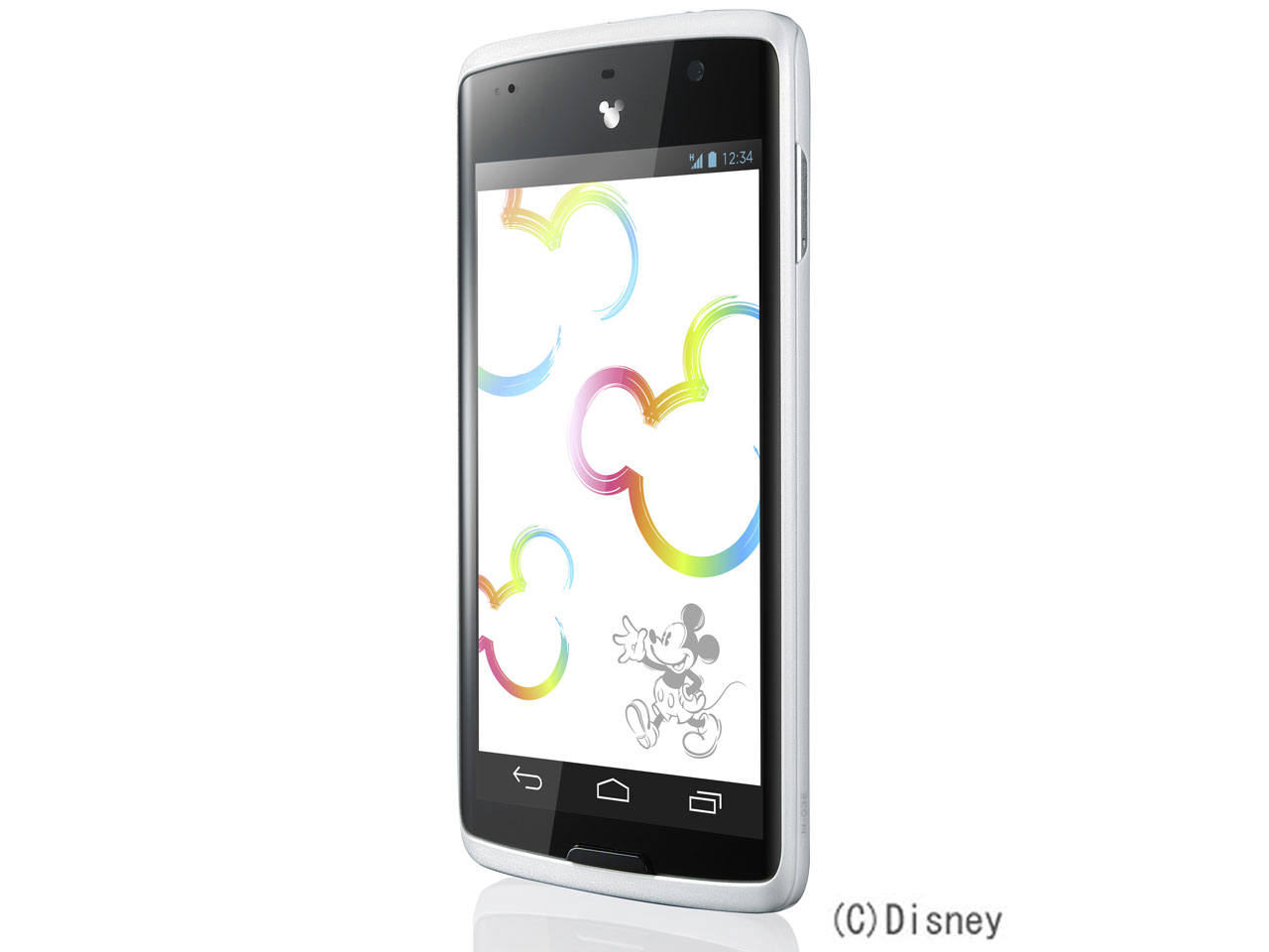 『本体 正面 斜め1』 Disney Mobile on N03E [WHITE] の製品画像