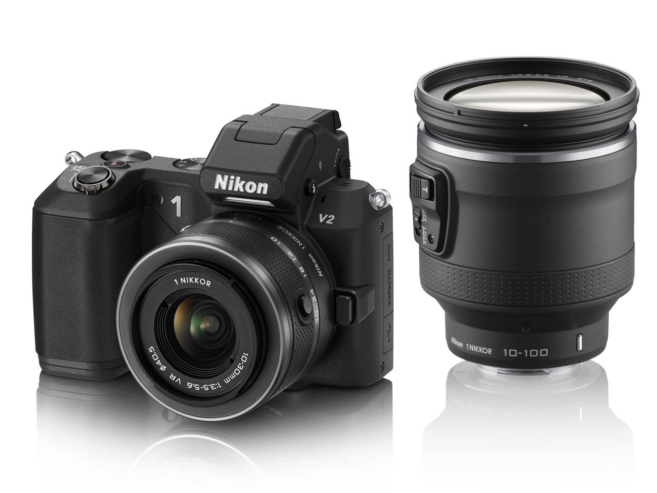 価格.com - Nikon 1 V2 ハイパーダブルズームキット [ブラック] の製品画像