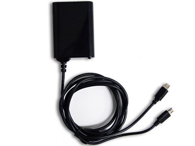 AC Adaptor with 2 microUSB Connector for Smart Phone BM-AC2CON/BK [�u���b�N] �̐��i�摜