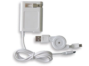 AC Adaptor + Reel Cable Set for Smart Phone BM-ACWMICRO/WH [�z���C�g] �̐��i�摜