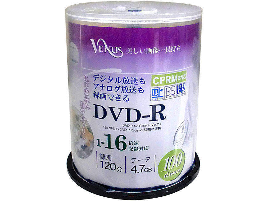 VC16X100PW [DVD-R 16�{�� 100���g] �̐��i�摜