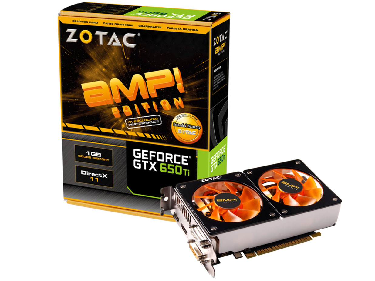 ZOTAC GeForce GTX 650 Ti 1GB TWINCOOLER AMP ZT-61105-10M [PCIExp 1GB] �̐��i�摜
