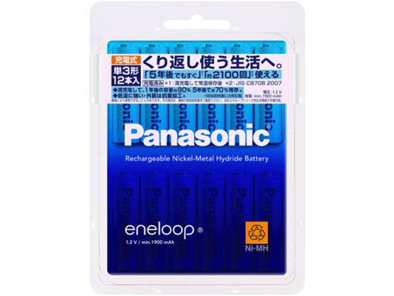 eneloop �P3�` 12�{�p�b�N(�X�^���_�[�h���f��) BK-3MCC/12 �̐��i�摜