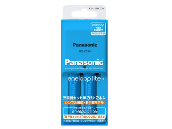 eneloop lite �P3�` 2�{�t �[�d��Z�b�g K-KJ24LCC20 �̐��i�摜