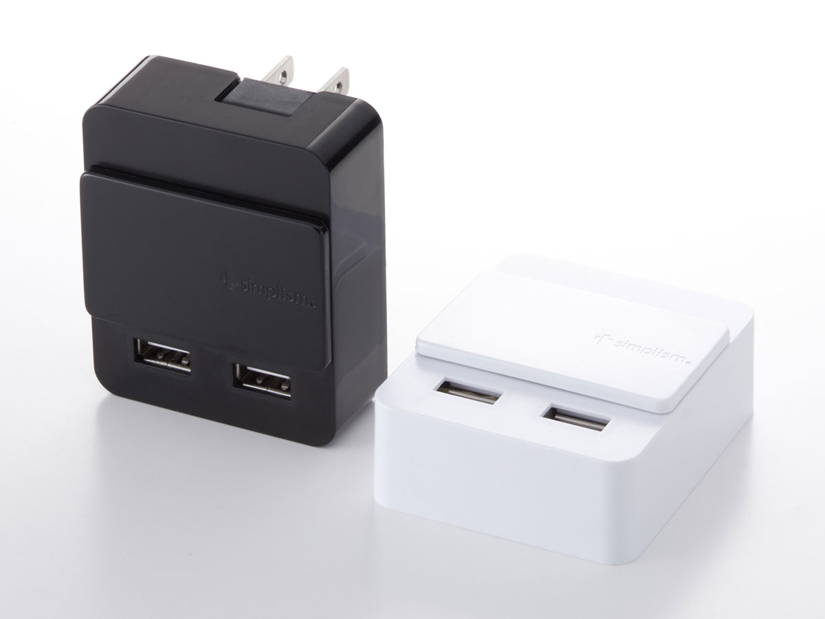 Dual USB Charger Slide 2A TR-DUSLIDE2A-WT [�z���C�g]