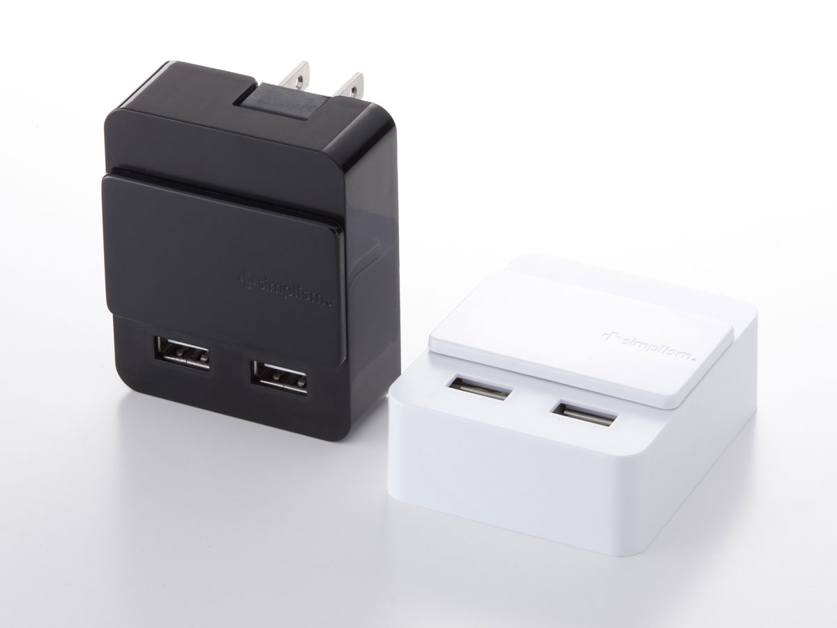 Dual USB Charger Slide 2A TR-DUSLIDE2A-BK [�u���b�N]