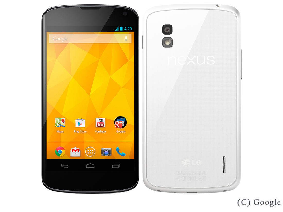 価格.com - Nexus 4 LGE960 SIMフリー [ホワイト] の製品画像