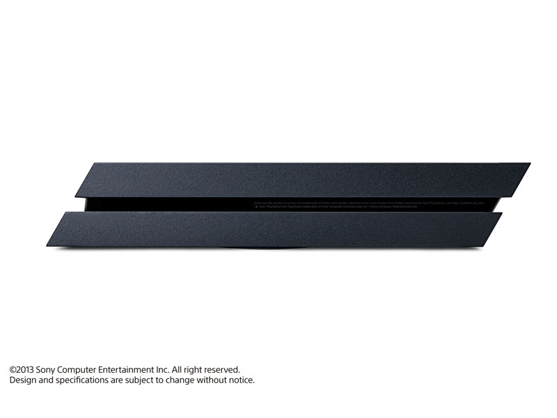 『本体 縦置き 右側面』 プレイステーション4 HDD 500GB First Limited Pack ジェット・ブラック CUHJ-10000 の製品画像
