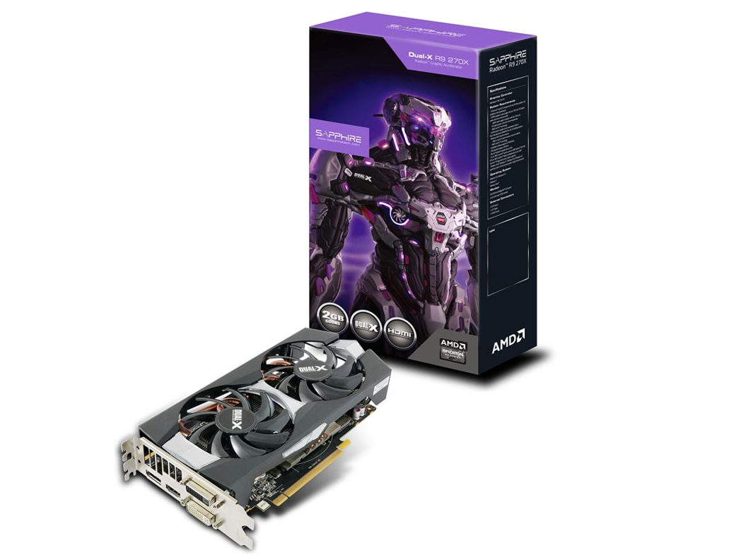 SAPPHIRE R9 270X 2G GDDR5 PCI-E DVI-I/DVI-D/HDMI/DP DUAL-X WITH BOOST & OC VERSION [PCIExp 2GB] �̐��i�摜