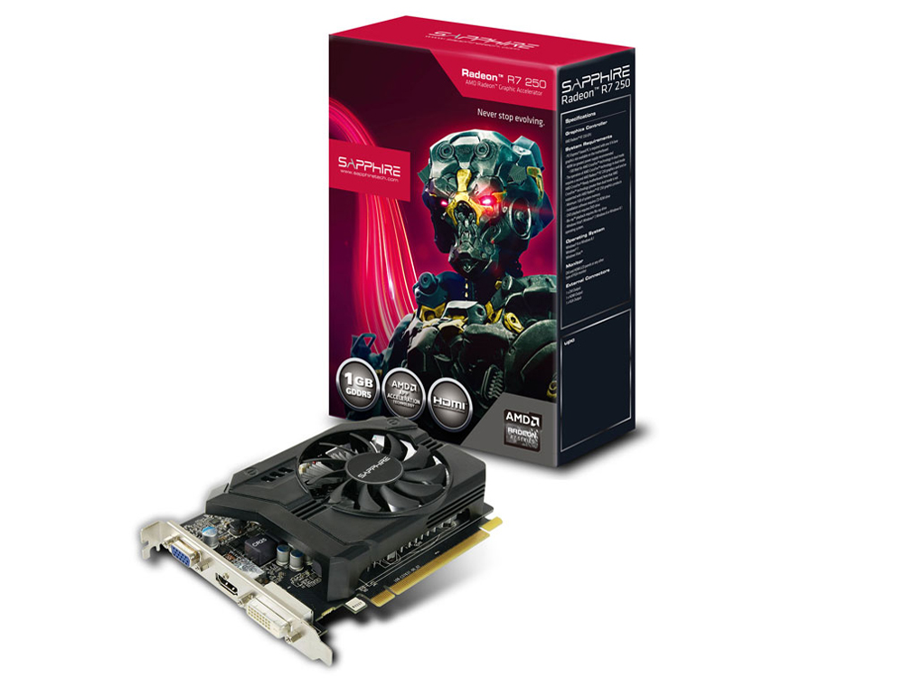 SAPPHIRE R7 250 1G GDDR5 PCI-E HDMI/DVI-D/VGA WITH BOOST [PCIExp 1GB] �̐��i�摜