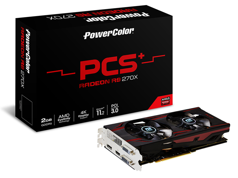 PowerColor PCS+ R9 270X 2GB GDDR5 AXR9 270X 2GBD5-PPDHE [PCIExp 2GB] �̐��i�摜