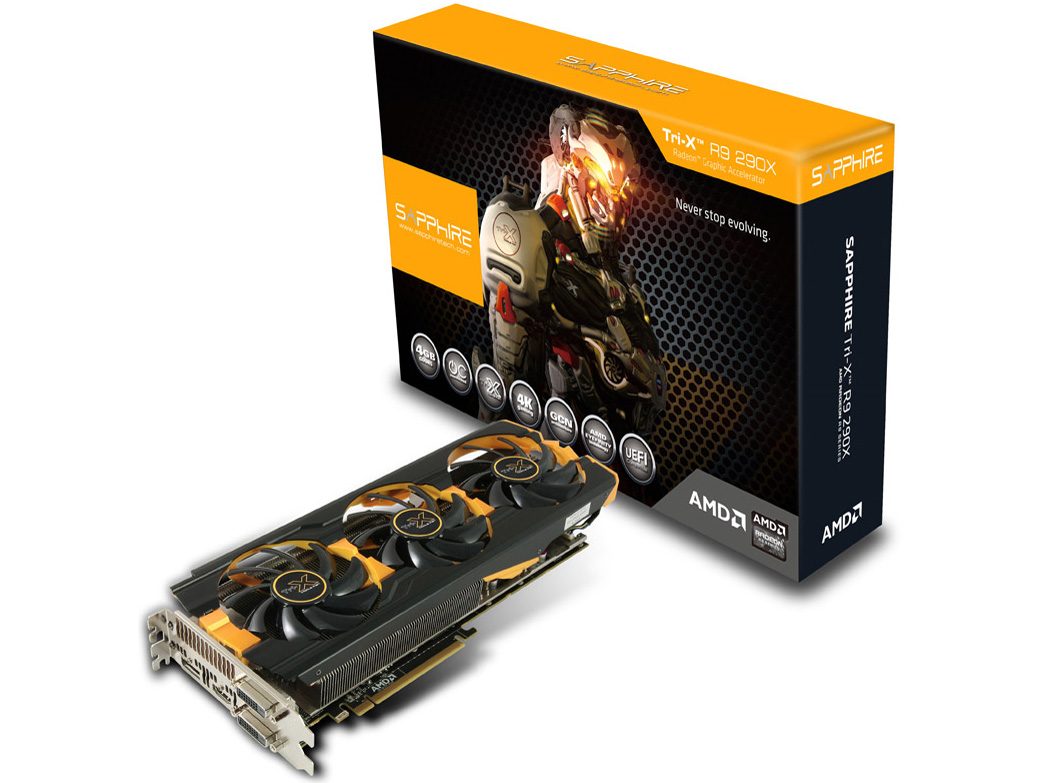 SAPPHIRE R9 290X 4G GDDR5 PCI-E DUAL DVI-D/HDMI/DP TRI-X OC VERSION (UEFI) [PCIExp 4GB] �̐��i�摜