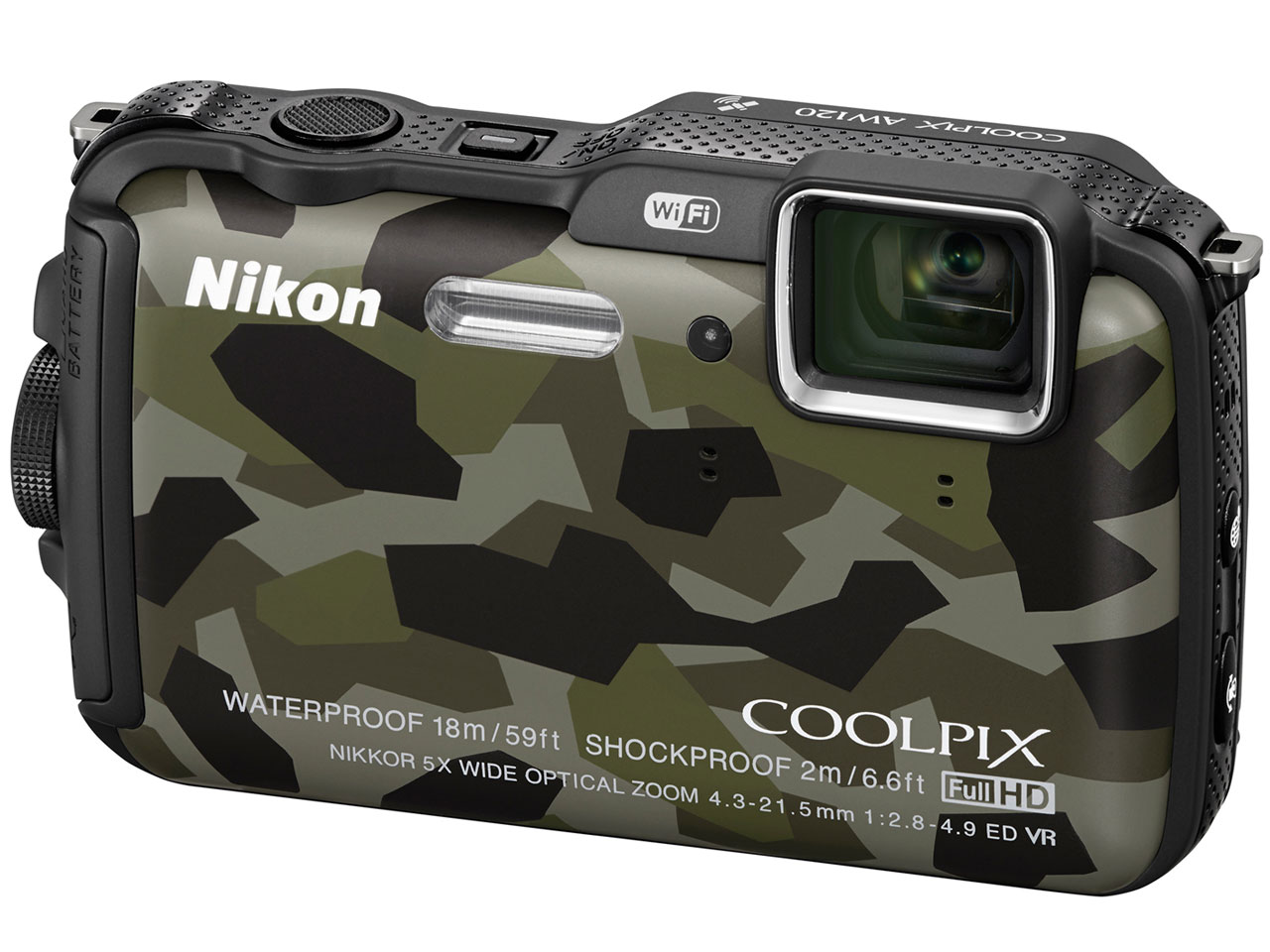 あすつく】 COOLPIX AW130 （カムフラージュグリーン