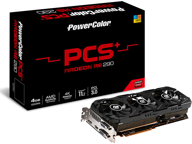 PowerColor PCS+ R9 290 4GB GDDR5 AXR9 290 4GBD5-PPDHE [PCIExp 4GB] �̐��i�摜