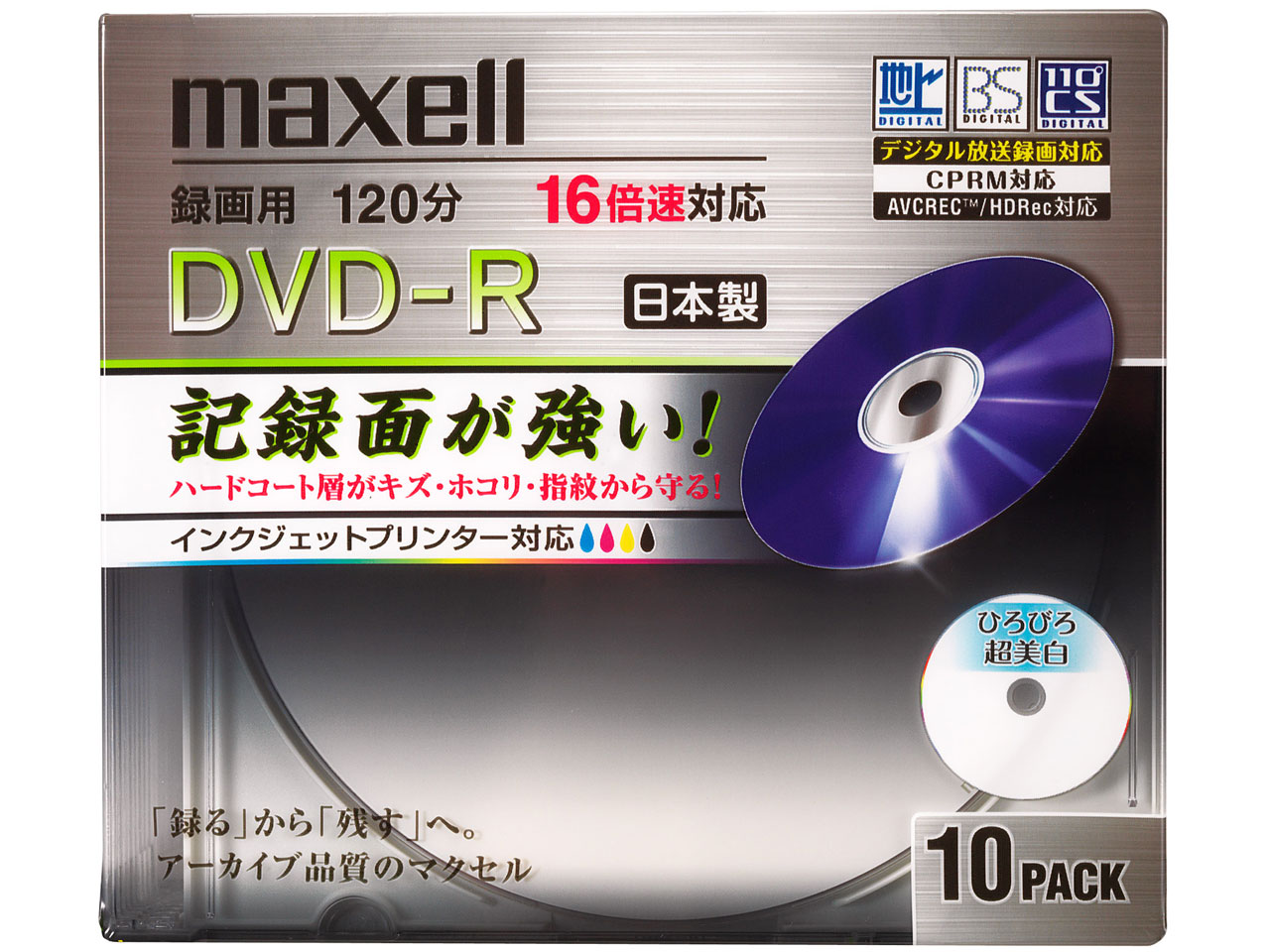 DRD120WPHC.10S [DVD-R 16�{�� 10���g] �̐��i�摜