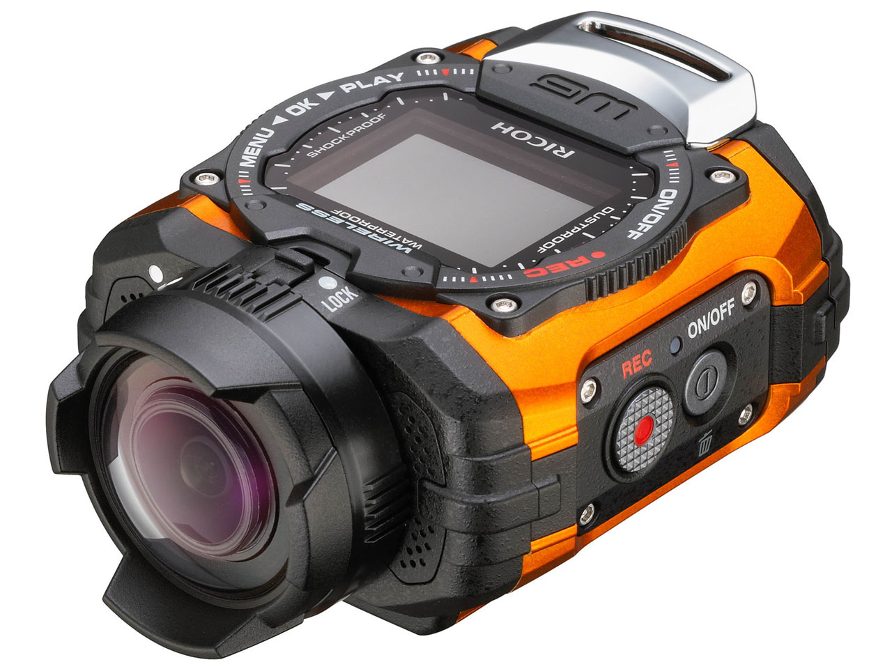 RICOH WG-M1 防水デジタルカメラ　アクションカメラ　別売りグリップ付き 本格防水WGシリーズ初のアクションカメラ 「RICOH WG-M1」新発売