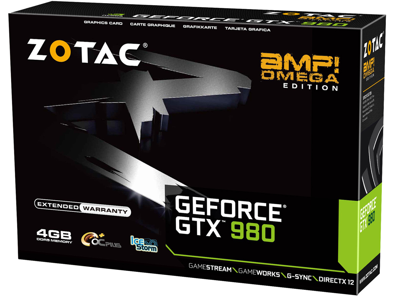 ZOTAC GeForce GTX 980 AMP�I Omega Edition NVIDIA Game Bundle 2014 ZTGTX98-4GD5OMG02/ZT-90202-10P [PCIExp 4GB]
