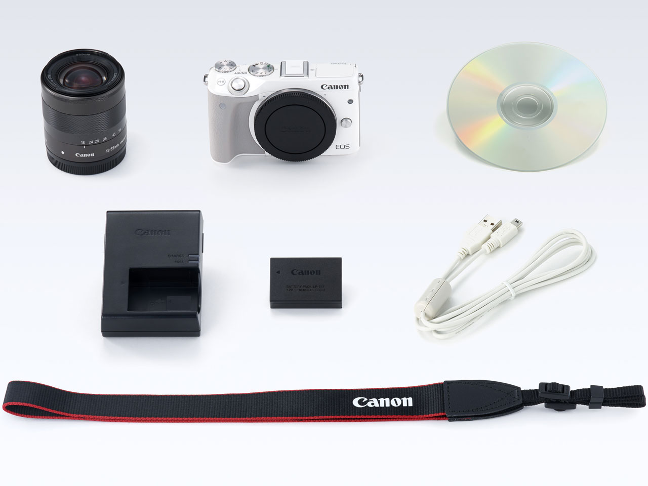 EOS M3 EF-M18-55 IS STM �����Y�L�b�g [�z���C�g]