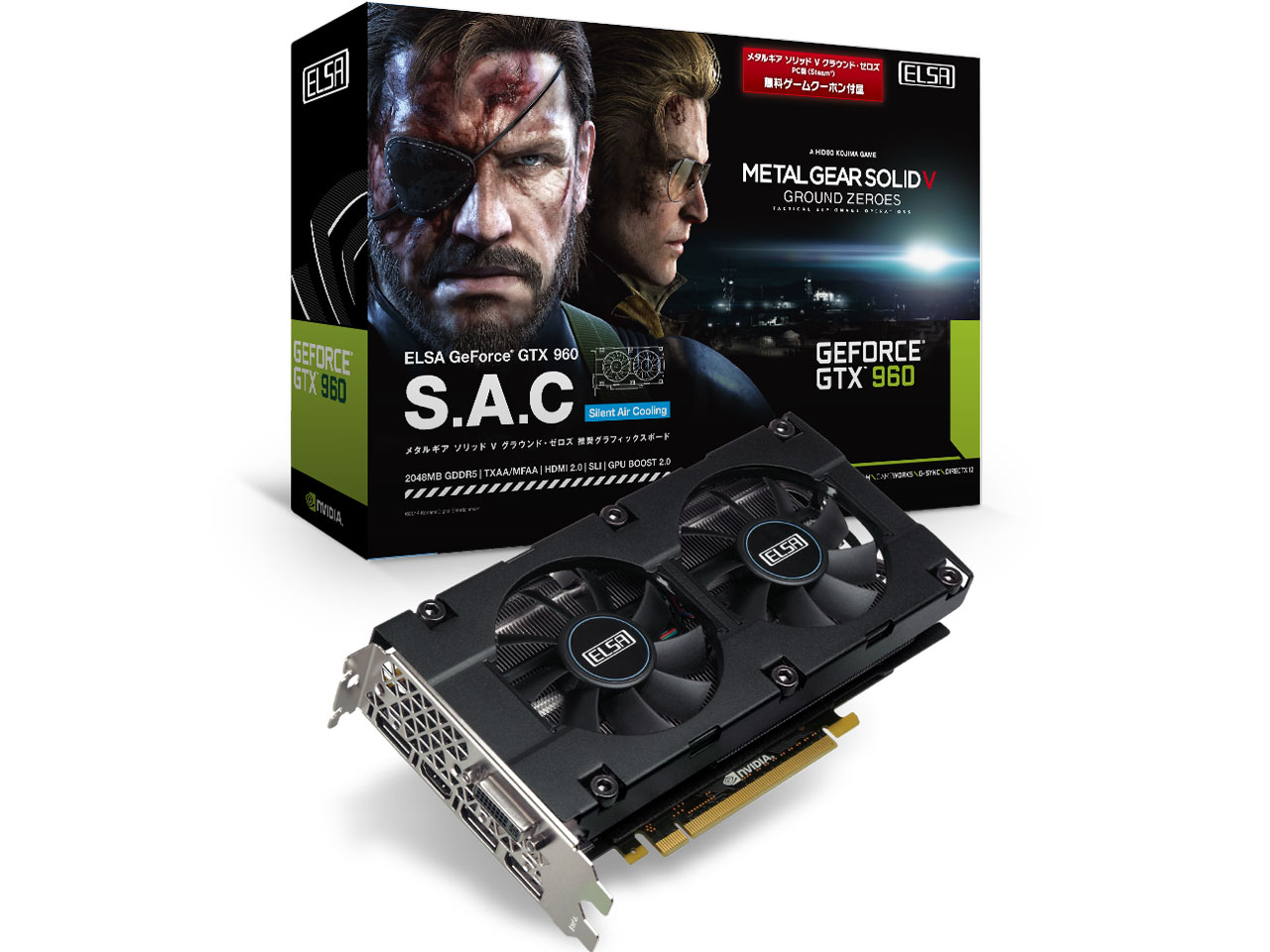 ELSA GeForce GTX 960 2GB S.A.C MG GD960-2GERXMG [PCIExp 2GB] �̐��i�摜